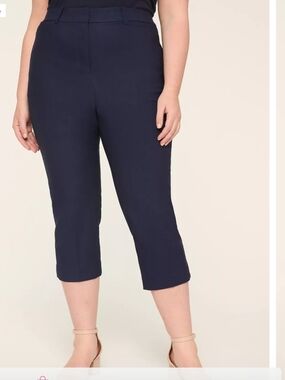 New Lane Bryant Womens Sz 26 Flex Waistband 4 Season Capri Navy Capri  Mid-Rise